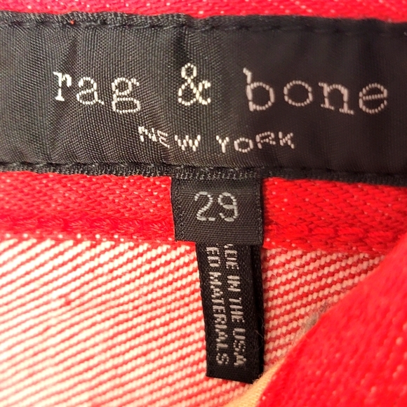 Rag & Bone Bull Red Denim Skirt Size 29. #260 - Picture 4 of 6